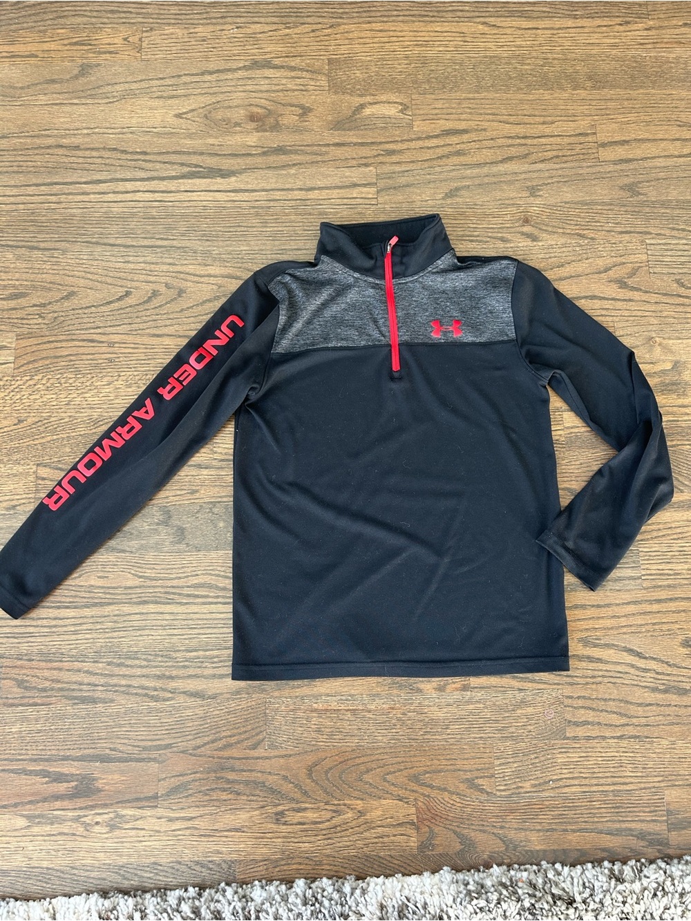 Under Armour Boys Black Quarter-Zip Performance Shirt